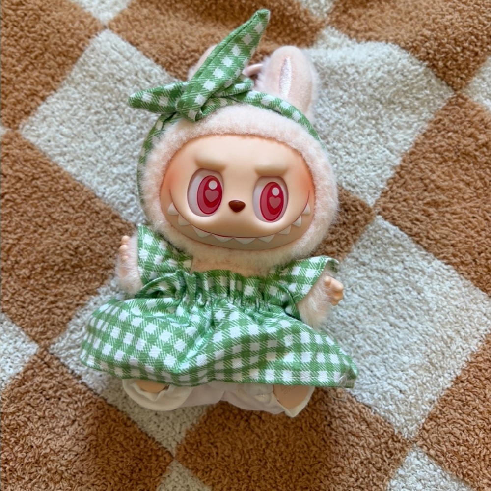 Labubu cute green outfit